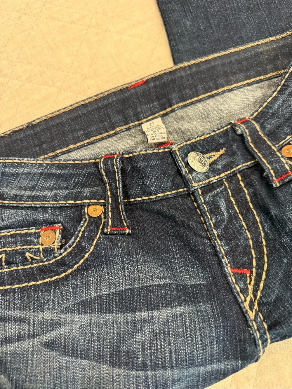 True Religion Dark Wash Women's Skinny Big T  Sz 27